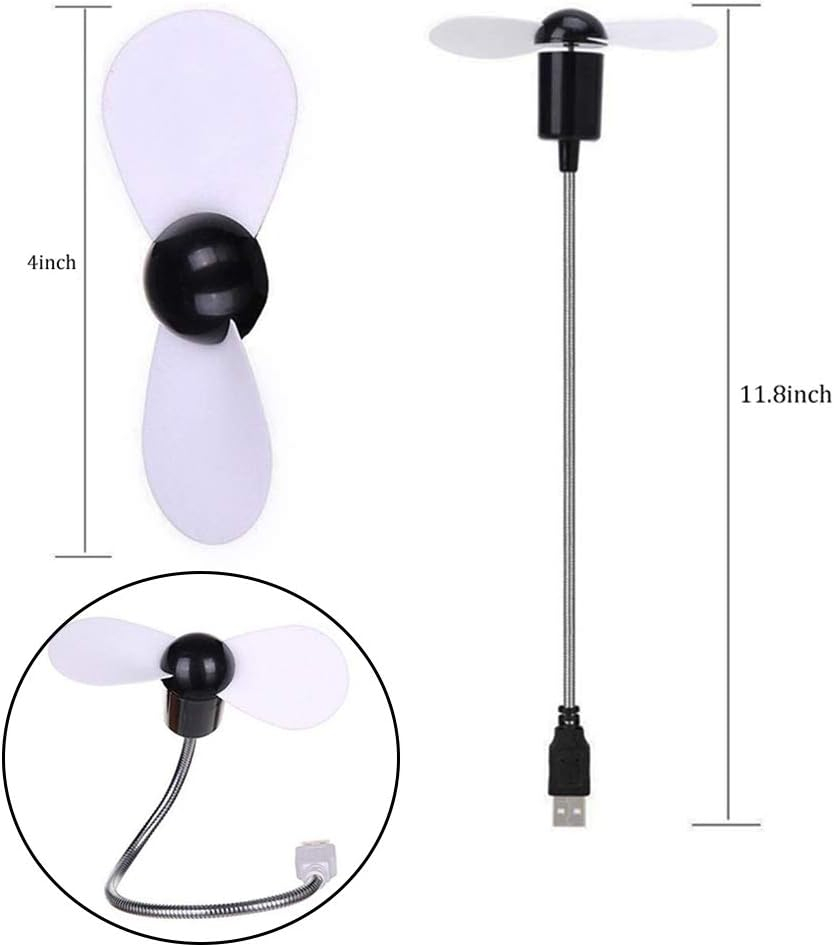 Mini Ventilator USB Reglabil pentru Calculator sau Laptop, ABS, Eficienta Maxima Premium, CBD CORAL BEST DEALS Negru [7]