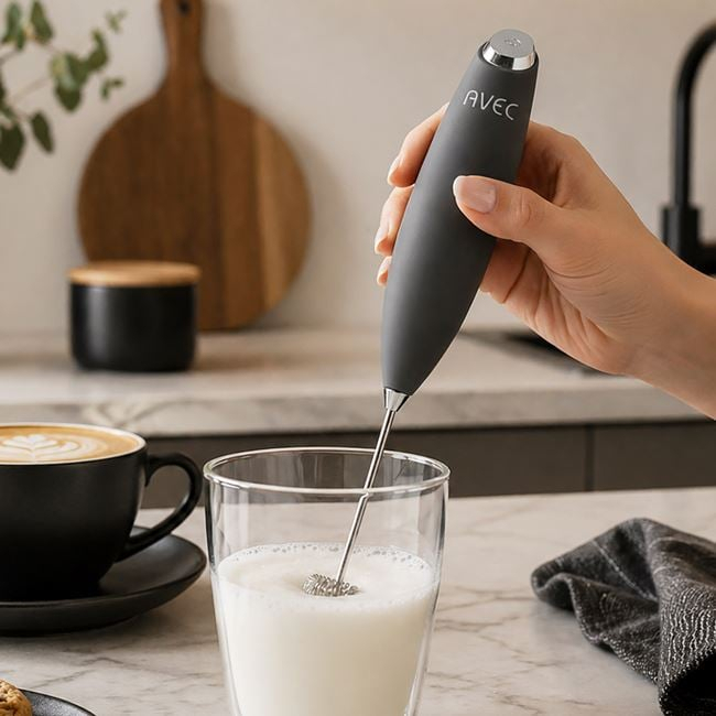 Mixer electric gri pentru spumă de lapte cu suport [2]
