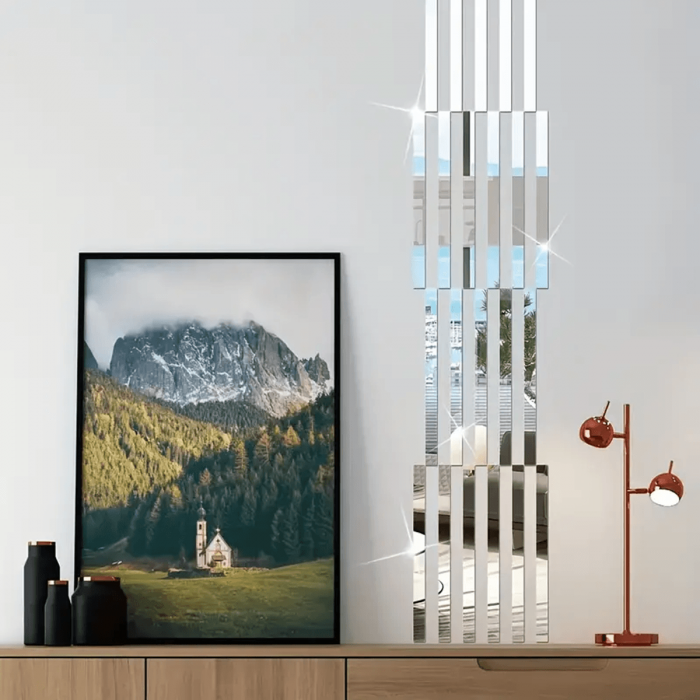 Oglinda Autoadeziva Premium, Dimensiuni 35 x 8 cm CBD CORAL BEST DEALS, Pentru Amenajarea Spatiului Interior, Model Dreptunghi, Set 36 Bucati [5]