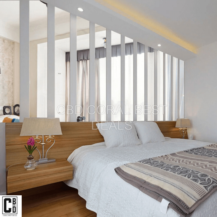 Oglinda Autoadeziva Premium, Dimensiuni 35 x 8 cm CBD CORAL BEST DEALS, Pentru Amenajarea Spatiului Interior, Model Dreptunghi, Set 6 Bucati [7]