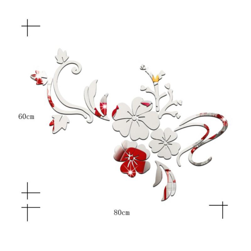 Oglinzi Acrilice Autoadezive pentru Design si Decor Interior, Stickere Model cu Flori Decorative 60 x 80 cm, CBD CORL BEST DEALS 80 cm 60 cm [5]