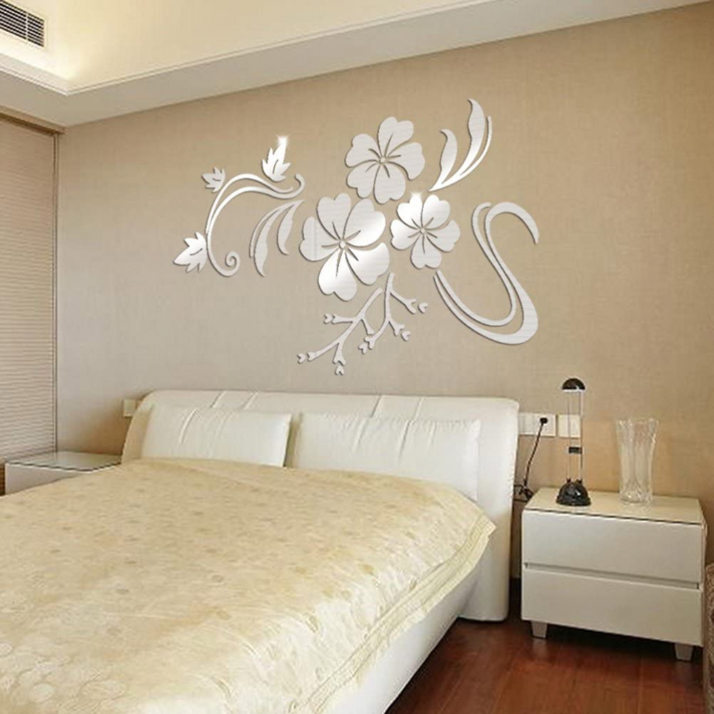 Oglinzi Acrilice Autoadezive pentru Design si Decor Interior, Stickere Model cu Flori Decorative 60 x 80 cm, CBD CORL BEST DEALS 80 cm 60 cm [2]