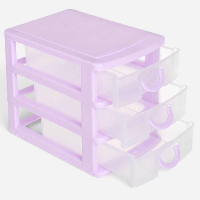 Organizator de Birou Lila cu 3 Sertare, 11x9x13 cm [3]