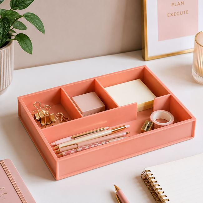 Organizator Birou Dusty Pink cu 4 Compartimente, 25 x 17,8 cm [3]