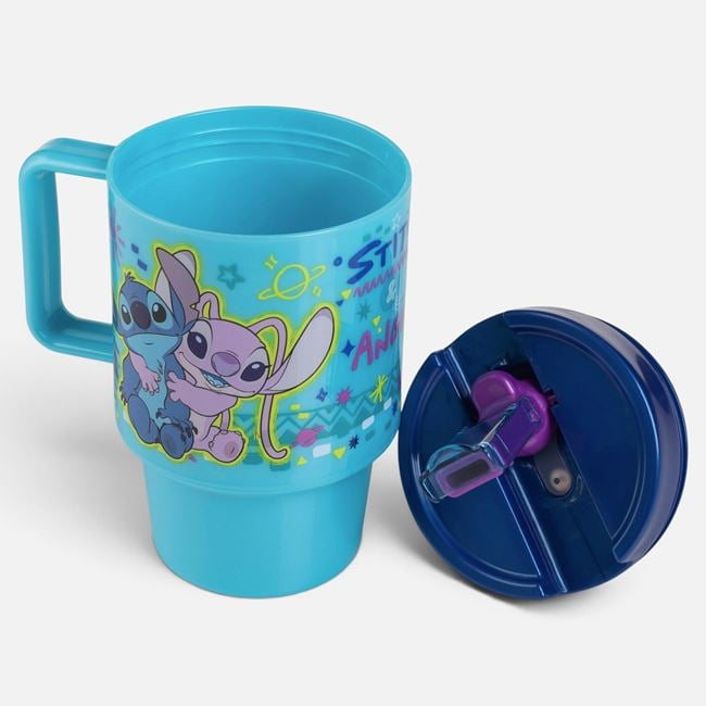Pahar Stitch Bleu cu Pai și Mâner 530 ml [4]