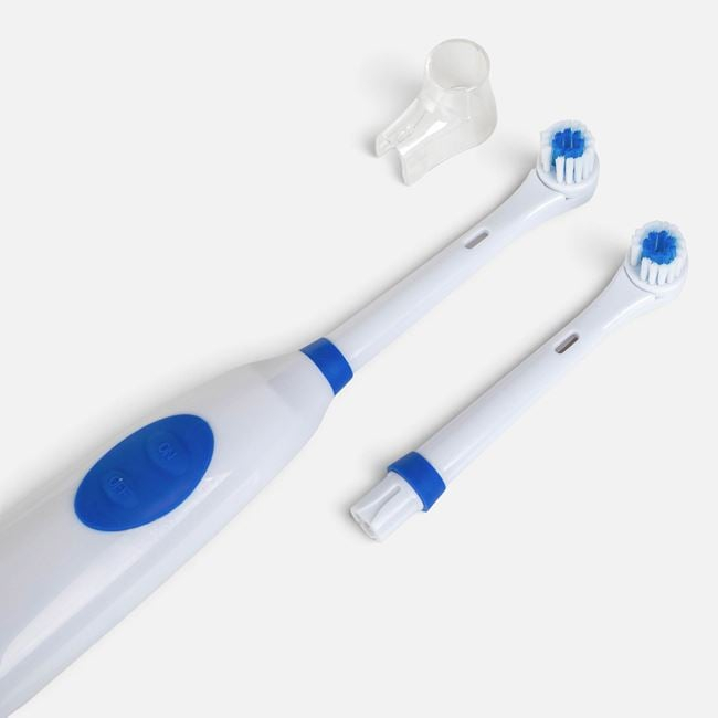 Periuță de Dinți Electrică cu Baterii & Cap de Rezervă Alb & Albastru [2]
