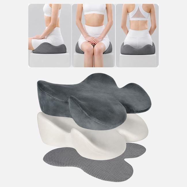 Pernă gri Memory Foam pentru scaun 47 x 39 cm [3]