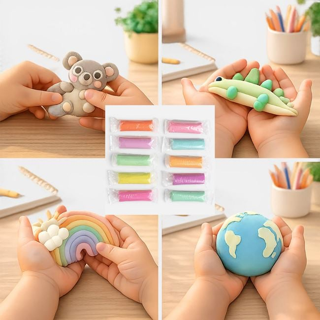 Plastilină Pastel, 10 Culori, 500 g, în Găletușă [2]