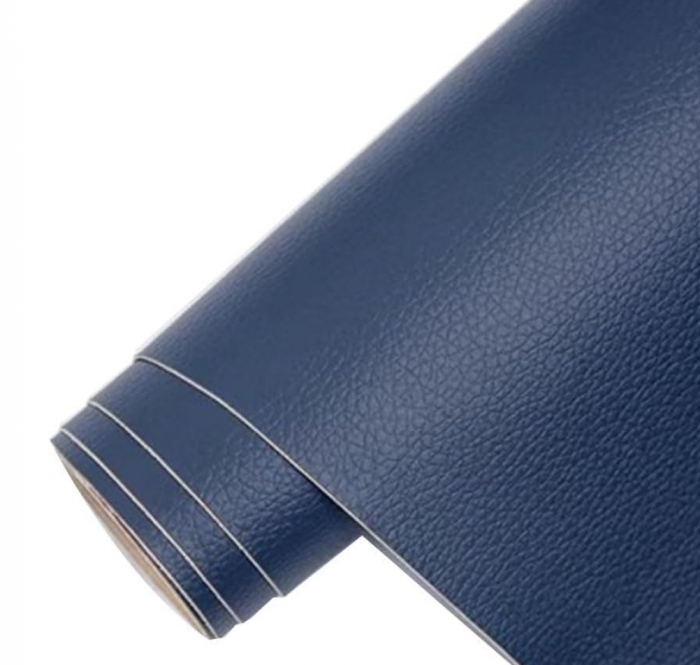 Rola din Piele Ecologica, Culoare Albastru Marin Pentru Reconditionare si Retapitare Canapea, Scaun, Interior Auto, Autoadeziv Puternic, Usor de Aplicat Dimensiune: 50 x 138 cm, Premium CBD CORAL BEST [1]