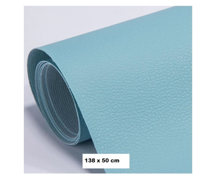 Rola din Piele Ecologica, Culoare Blue Sky Pentru Reconditionare si Retapitare Canapea, Scaun, Interior Auto, Autoadeziv Puternic, Usor de Aplicat Dimensiune: 50 x 138 cm, Premium CBD CORAL BEST DEALS [6]