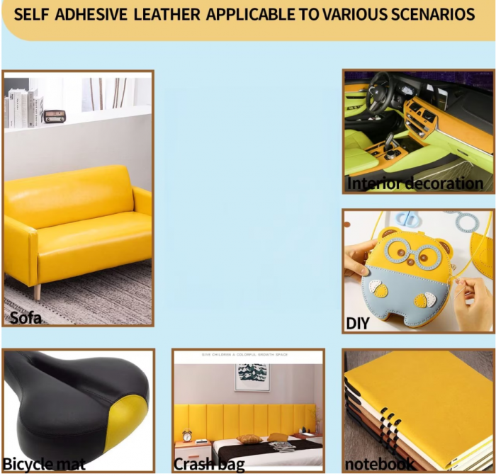 Rola din Piele Ecologica, Culoare Galben Pentru Reconditionare si Retapitare Canapea, Scaun, Interior Auto, Autoadeziv Puternic, Usor de Aplicat Dimensiune: 50 x 138 cm, Premium CBD CORAL BEST DEALS [6]