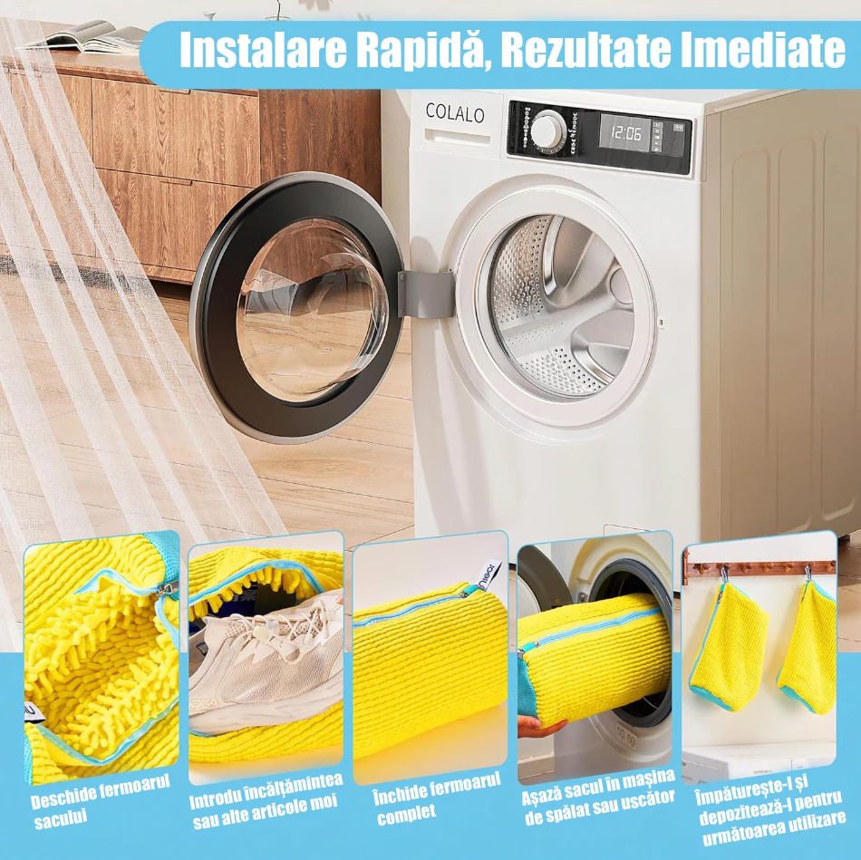 Sac spălare pantofi CoralBEstDeals 35x19 cm galben [6]