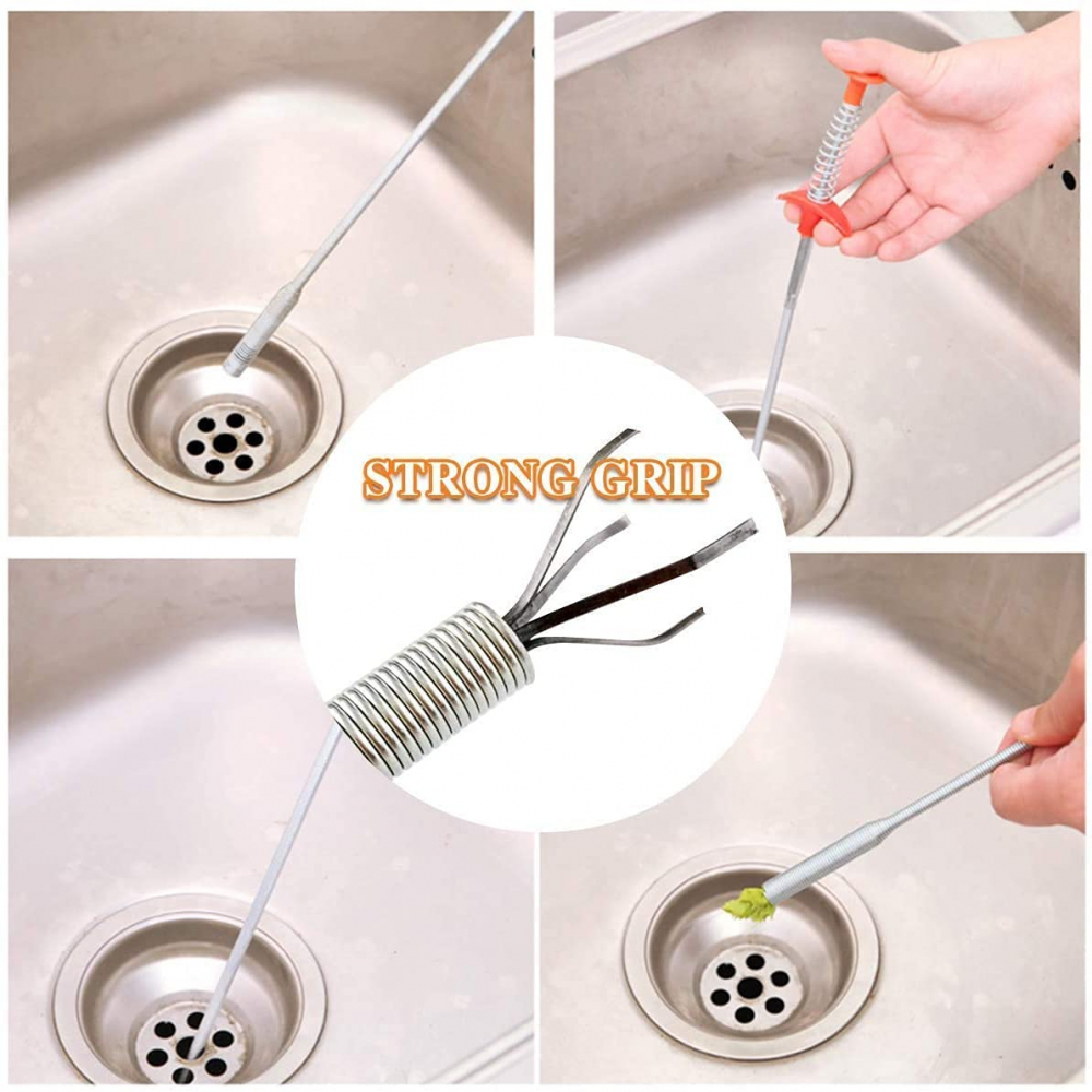 Sarpe pentru Desfundat Chiuvete, Instalatii de Scurgere si Tevi, Cazi, Cabine de Dus, WC, Sistem Mecanic Premium din Otel, Flexibil si Universal Compatibil, Negru, 90cm, CBD CORAL BEST DEALS [2]