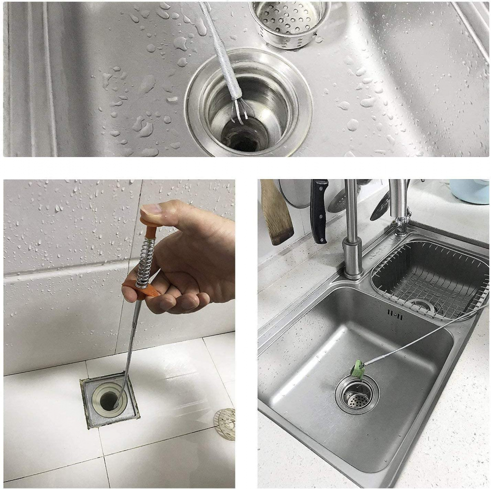 Sarpe pentru Desfundat Chiuvete, Instalatii de Scurgere si Tevi, Cazi, Cabine de Dus, WC, Sistem Mecanic Premium din Otel, Flexibil si Universal Compatibil, Negru, 90cm, CBD CORAL BEST DEALS [6]