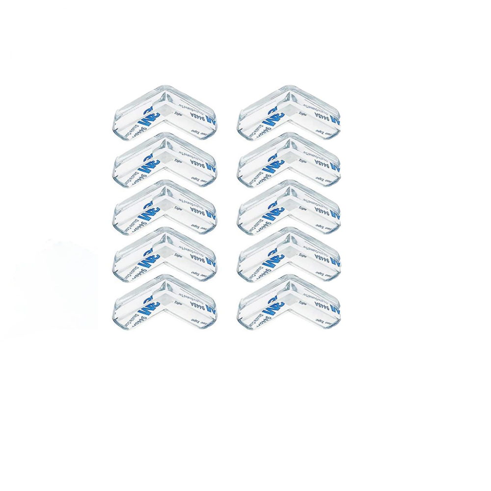 Set 10 Coltare din Silicon pentru Protectie Ridicata la Colturile Mobilei, pentru Siguranta Copii, Triunghi, Transparent, CBD CORAL BEST DEALS Transparent natur BPA Free [14]