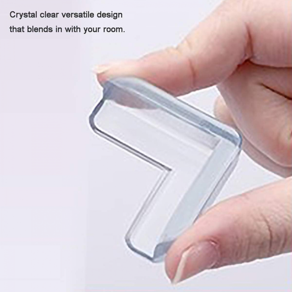 Set 10 Coltare din Silicon pentru Protectie Ridicata la Colturile Mobilei, pentru Siguranta Copii, Triunghi, Transparent, CBD CORAL BEST DEALS Transparent natur BPA Free [5]
