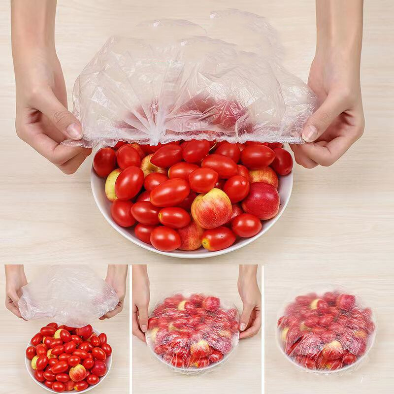 Set 100 Huse din Nylon pentru Protectie Boluri si Alimente, 8 - 20 cm, Transparente cu Elastic, Universale, CBD CORAL BEST DEALS 8 cm [5]