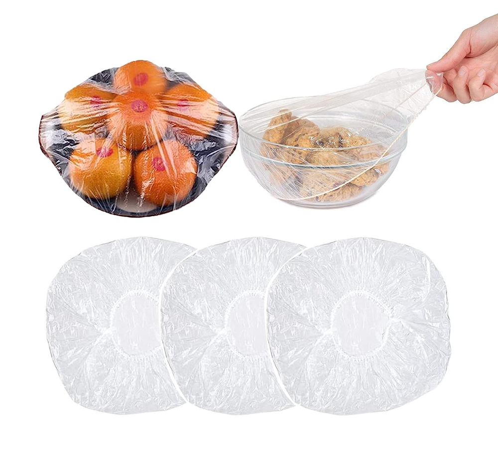 Set 100 Huse din Nylon pentru Protectie Boluri si Alimente, 8 - 20 cm, Transparente cu Elastic, Universale, CBD CORAL BEST DEALS 8 cm [10]
