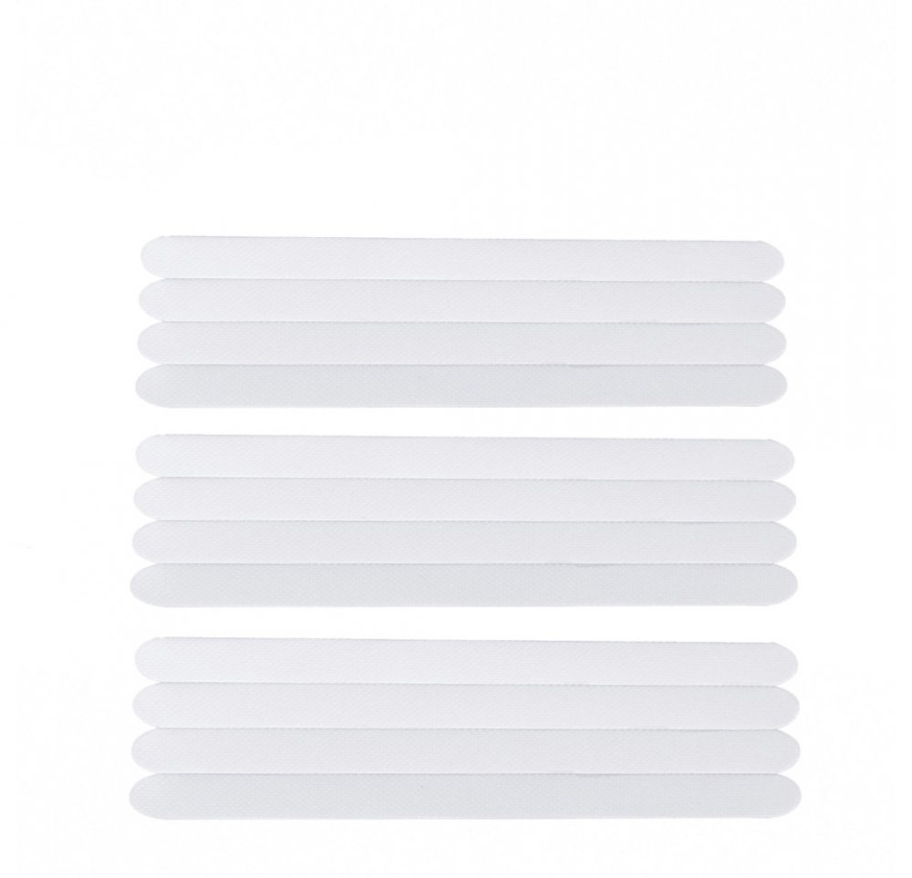 Set 12 Benzi Anti Alunecare, 2 x 20 cm, pentru Podea Baie, Cabina de Dus, Cada si Scari din Silicon Auto Adeziv, 2 x 20 cm, CBD CORAL BEST DEALS [1]