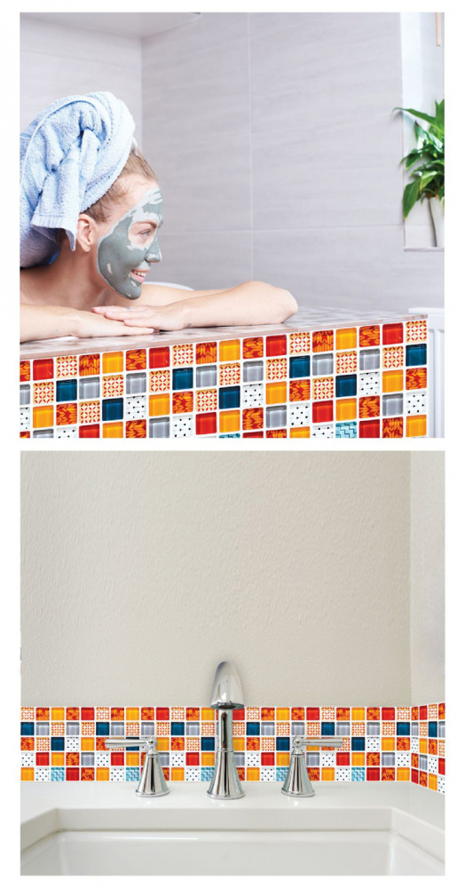 Set 19 Stickere Decorative pentru Perete sau Faianta, 10 x 10 cm, 0.19 m² [4]