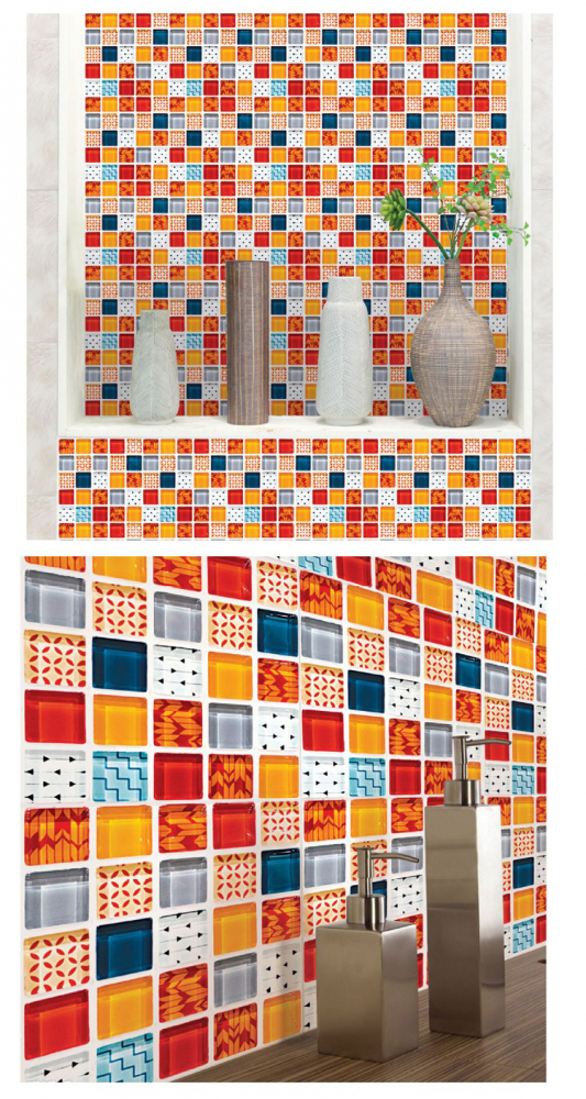 Set 19 Stickere Decorative pentru Perete sau Faianta, 10 x 10 cm, 0.19 m² [2]