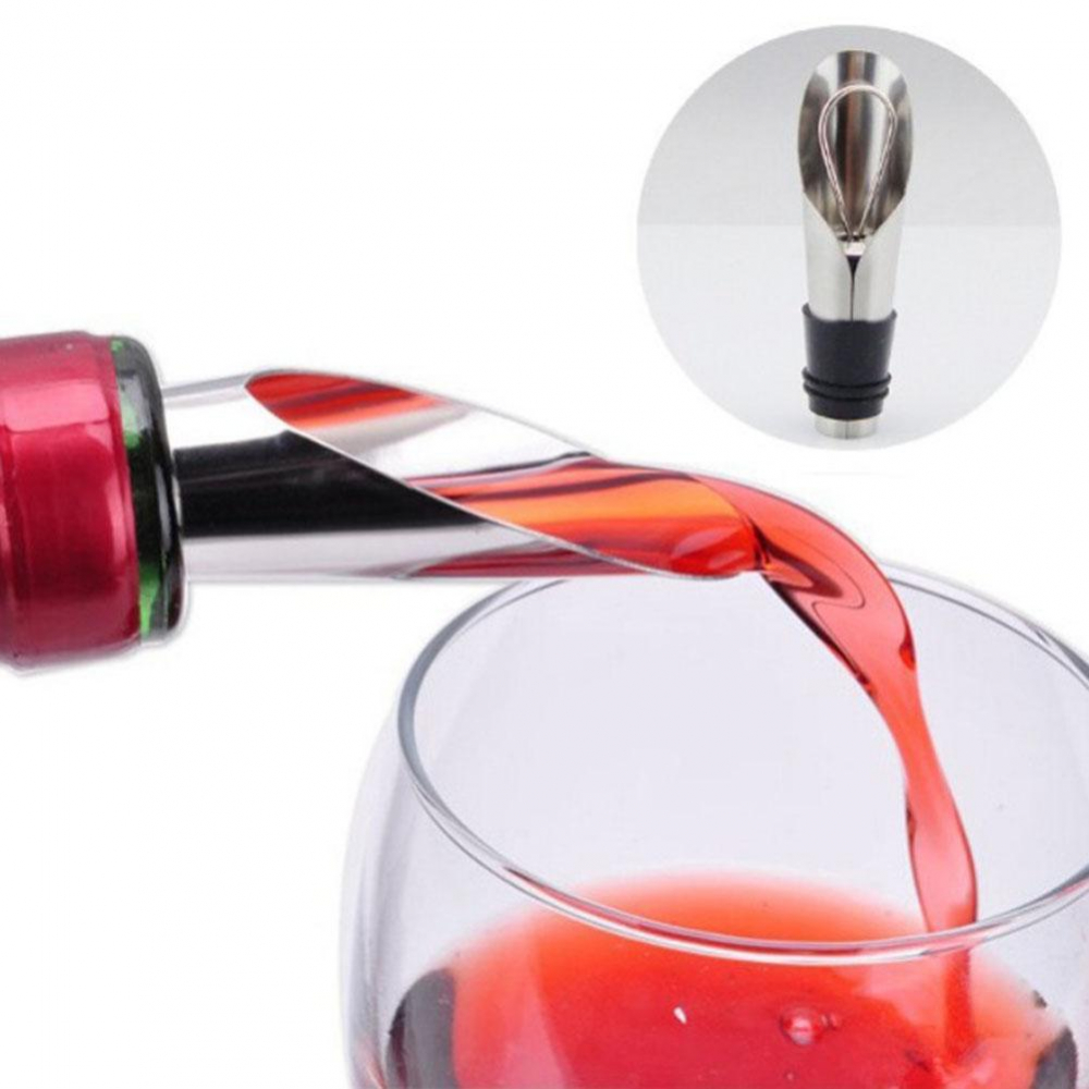 Set 2 Dopuri din Aluminiu pentru Sticle de Vin din Inox, Model Premium, CBD CORAL BEST DEALS Argintiu [14]