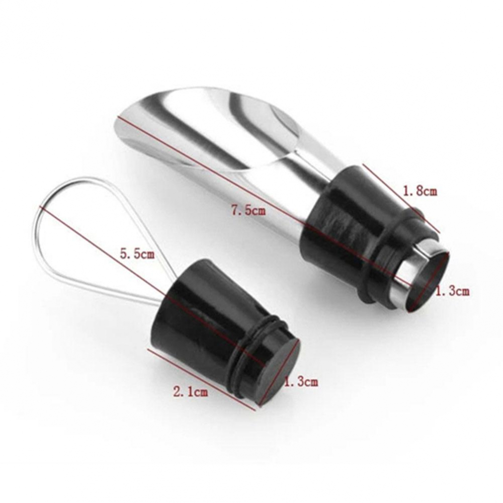 Set 2 Dopuri din Aluminiu pentru Sticle de Vin din Inox, Model Premium, CBD CORAL BEST DEALS Argintiu [2]