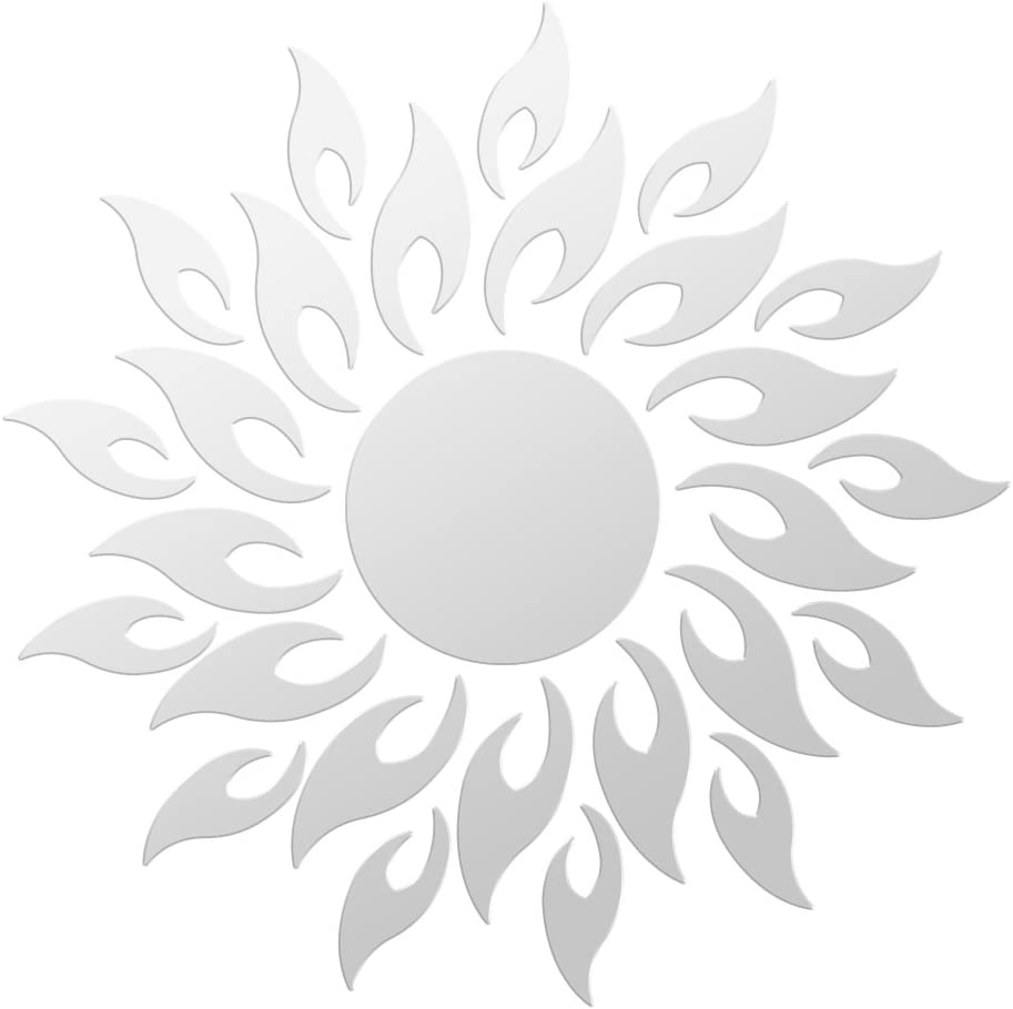 Set 27 Oglinzi Acrilice Decorative - Soare cu Raze, Design Argintiu [1]