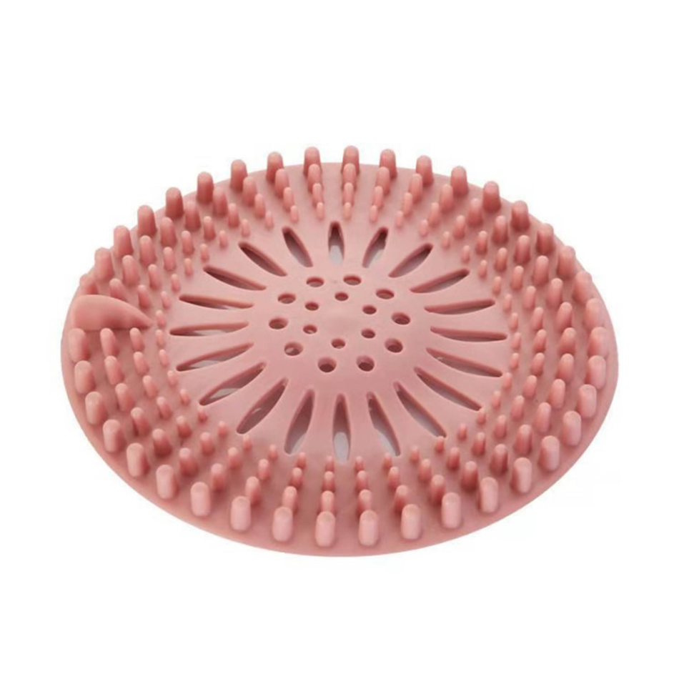 Set 3 site din silicon pentru scurgere chiuvetă, cadă și pardoseală, roz [2]