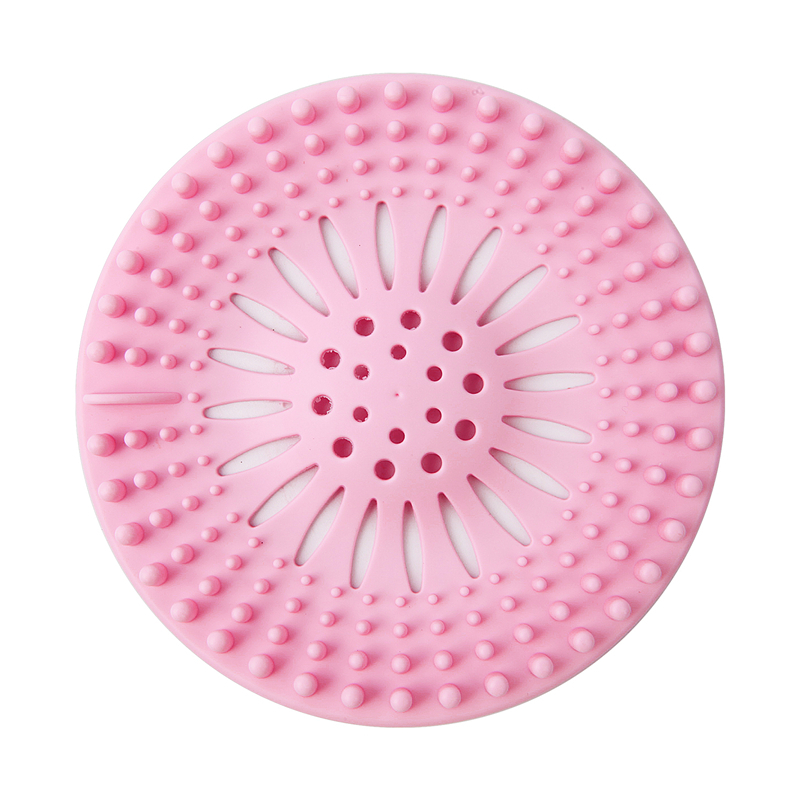 Set 3 site din silicon pentru scurgere chiuvetă, cadă și pardoseală, roz [3]
