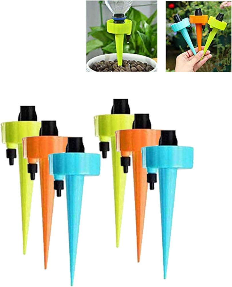 Set 3 dispozitive cu Sistem Reglabil al Debitului prin picurare, pentru Udarea si Irigarea Ghivecelor de Flori, plantelor si a Pomilor Fructiferi, Multicolor Multicolor [8]