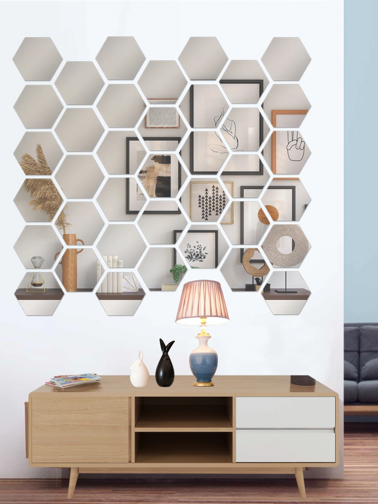 Set 3 Oglinzi Acrilice, Decorative Hexagonale [7]