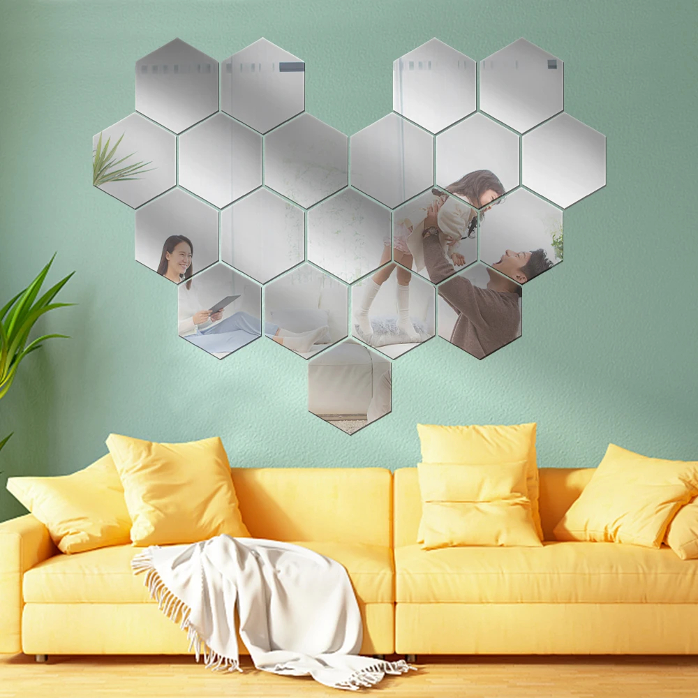 Set 3 Oglinzi Acrilice, Decorative Hexagonale [6]