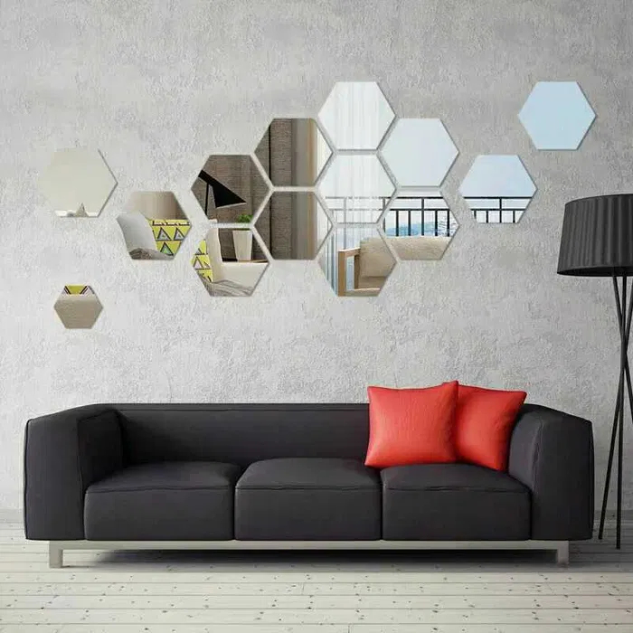 Set 3 Oglinzi Acrilice, Decorative Hexagonale [8]