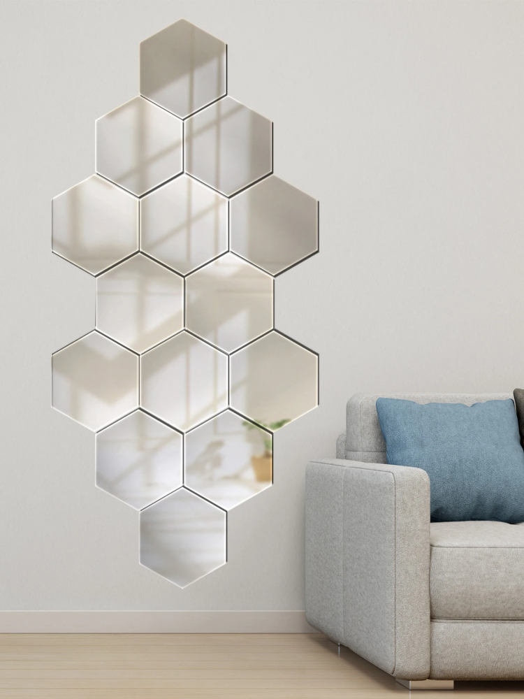 Set 3 Oglinzi Acrilice, Decorative Hexagonale [4]