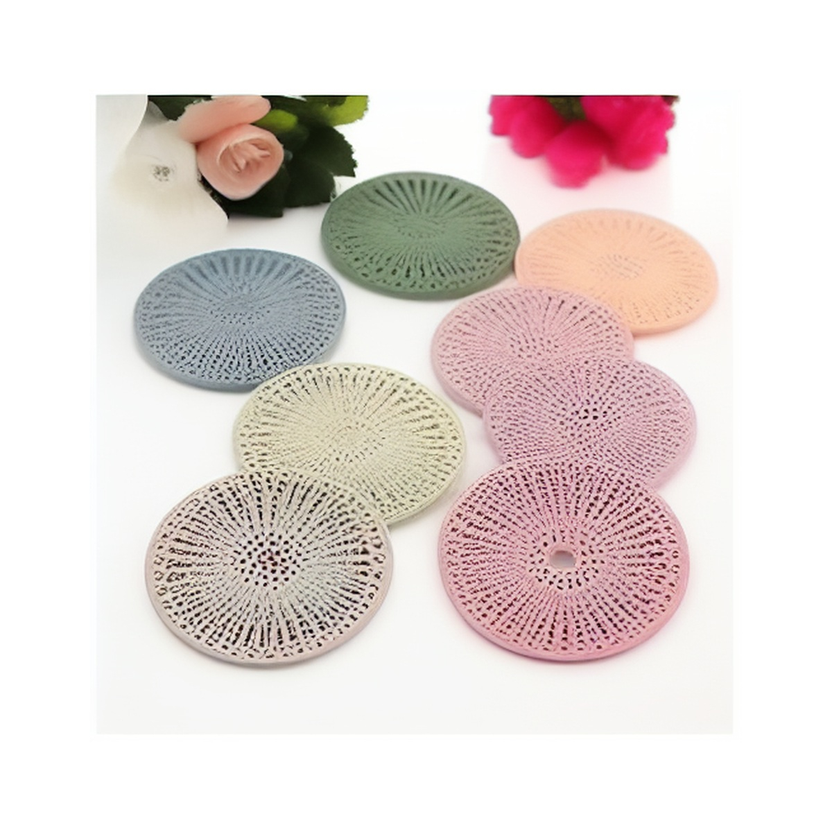 Set 3 site din silicon pentru scurgere chiuvetă, cadă și pardoseală, roz [6]