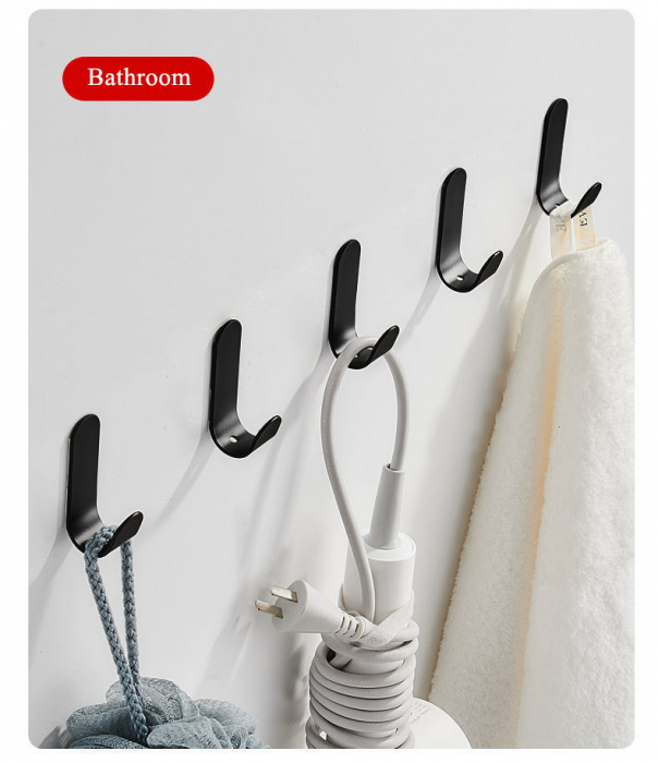 Set 3 Suporti Adezivi Metal Negru - CBD CORAL BEST DEALS [4]