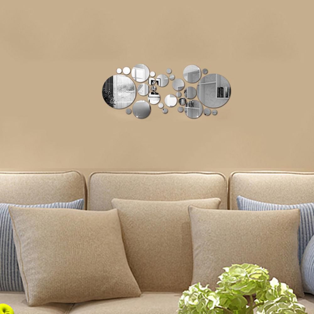 Set 31 Oglinzi Acrilice Autoadezive, Model Buline, 5 Dimensiuni, Argintiu 1 mm 14 cm [2]
