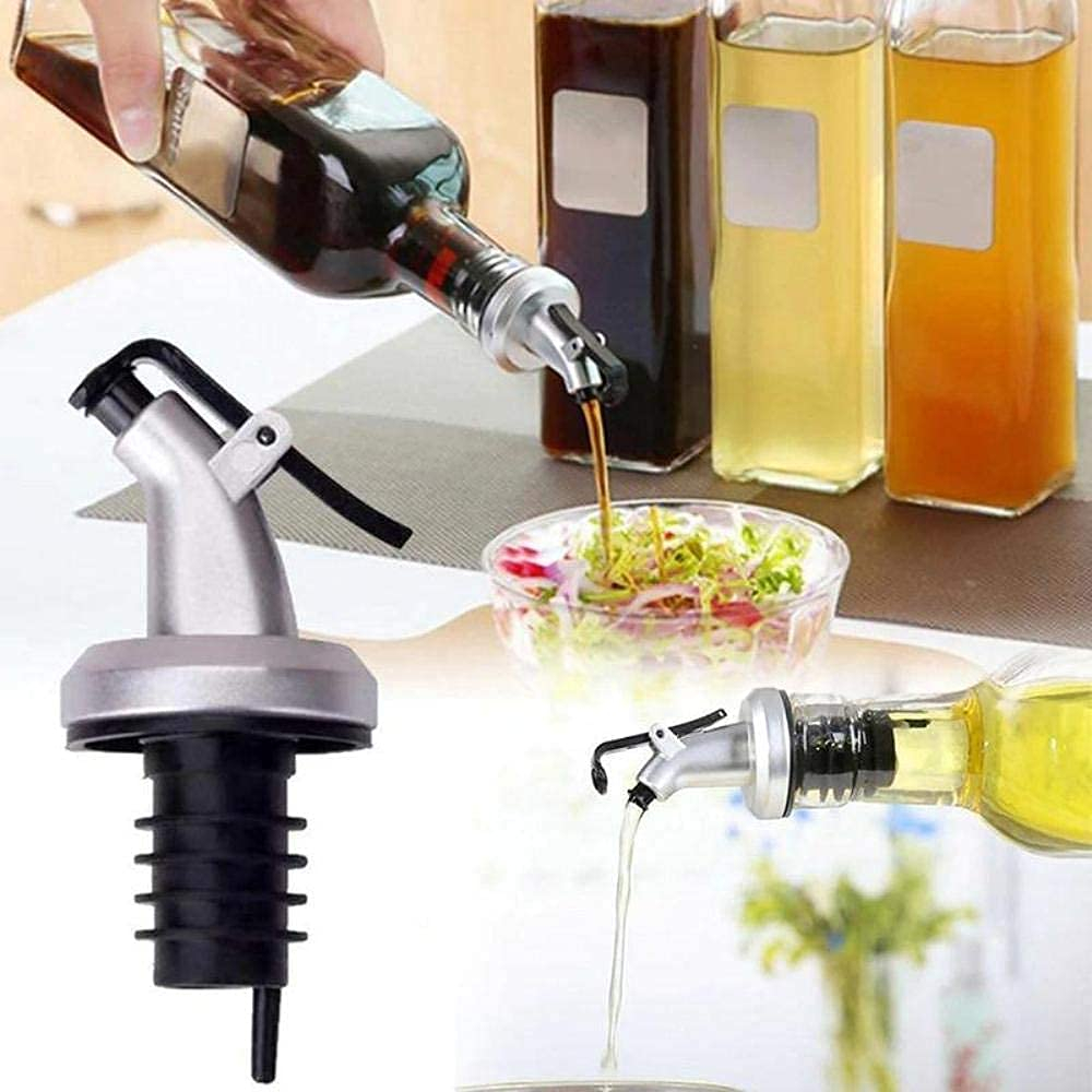 Set 4 Dopuri cu Capac pentru Sticla de Ulei, Otel, Vin, Model Premium, CBD CORAL BEST DEALS Argintiu antichizat [11]