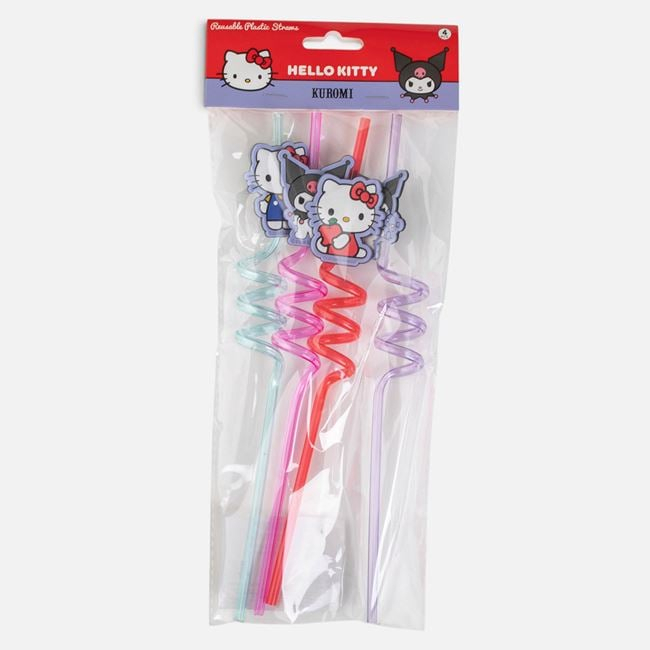 Set 4 Paie Reutilizabile Hello Kitty & Kuromi din PVC, 27 cm [2]