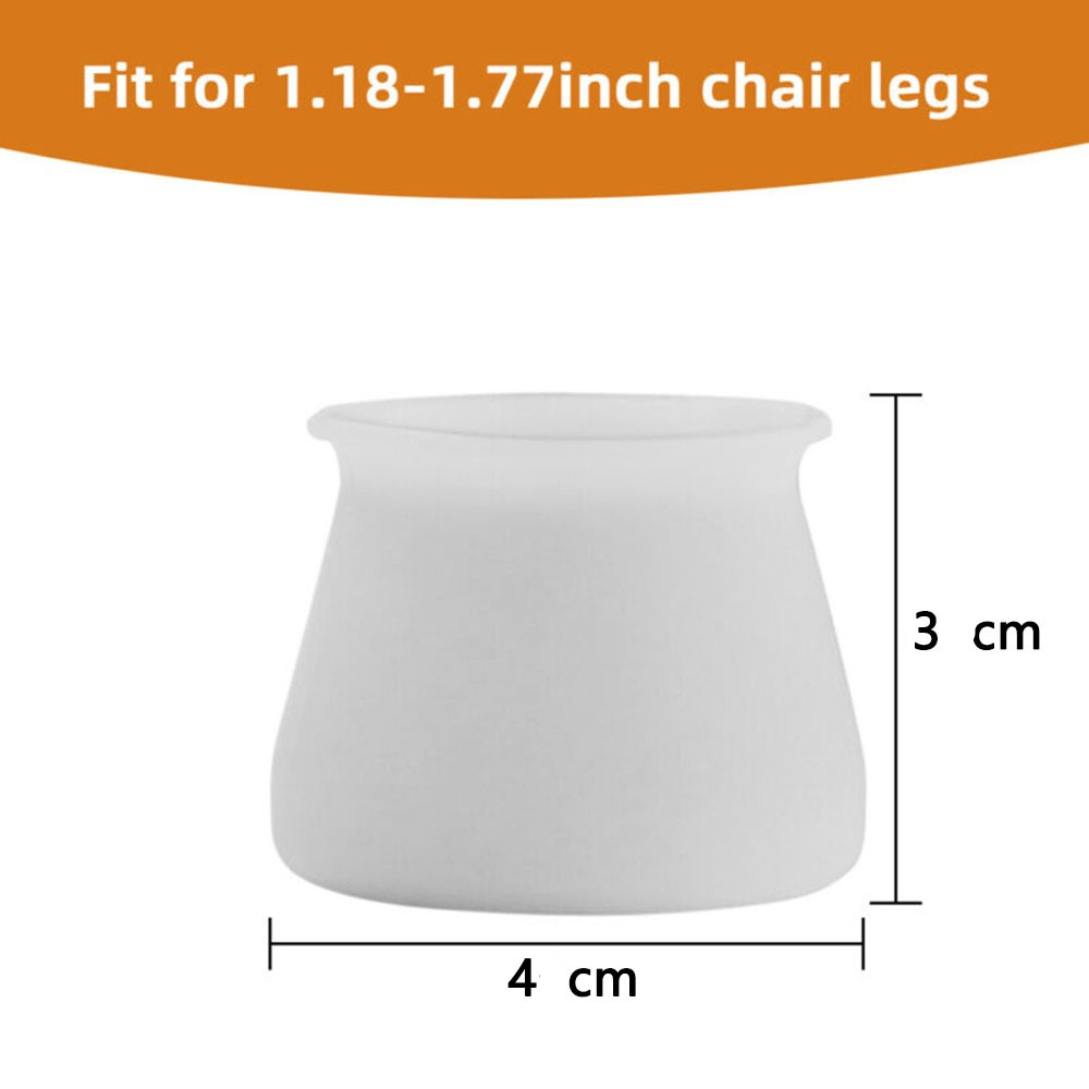 Set 4 Protectii din Silicon, Dimensiune Universala, pentru Picioare de Scaune si Mese, Transparente, CBD CORAL BEST DEALS 3 cm 4 cm 0.3 mm [5]