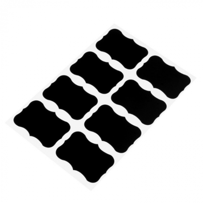 Set de etichete autocolante negre si marker alb, Borcane de condimente etichetate cu autocolante negreSet de etichete autocolante multicolore pentru organizare, Borcane etichetate cu autocolante colorate (rosu, verde, albastru), Mai multe etichete autoadezive in culori diferite [4]