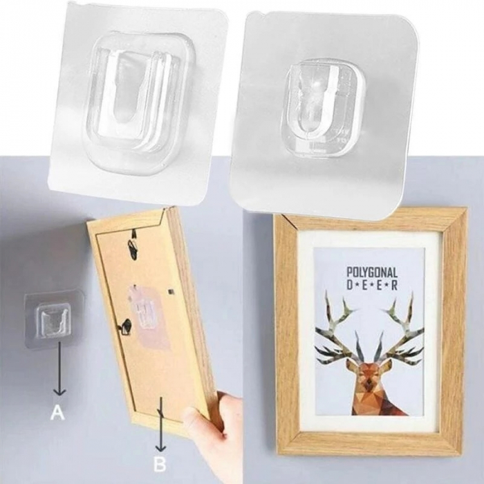 Set 5 Agățători Autoadezive Transparente - CBD CORAL BEST DEALS [2]