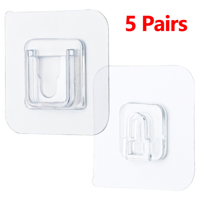 Set 5 Agățători Autoadezive Transparente - CBD CORAL BEST DEALS [5]