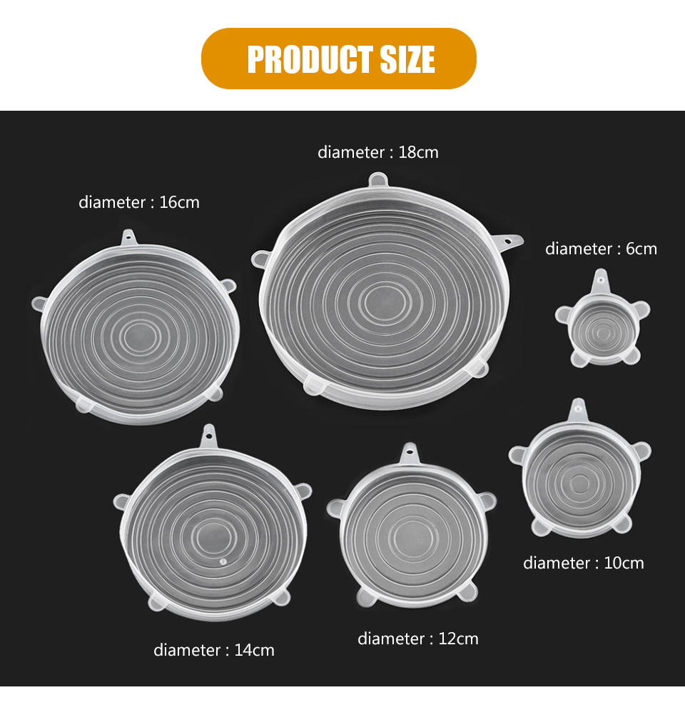 Set 6 Capace din Silicon,6 Marimi, pentru Vase de Gatit si Recipiente de Depozitare Alimente, CBD CORAL BEST DEALS 18 cm [8]