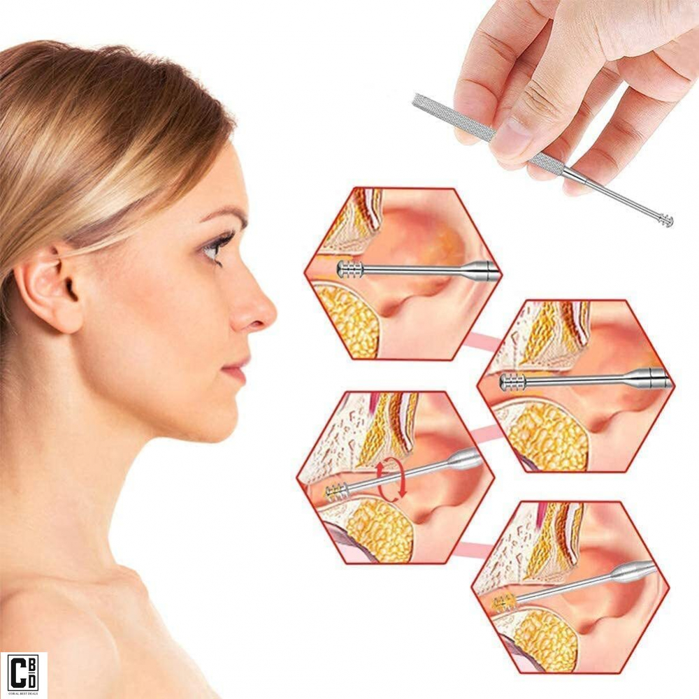 Set 6 piese pentru Curatarea, Ingrijirea si Igiena Urechilor, din Otel Dermatologic, Gri, CBD CORAL BEST DEALS [5]