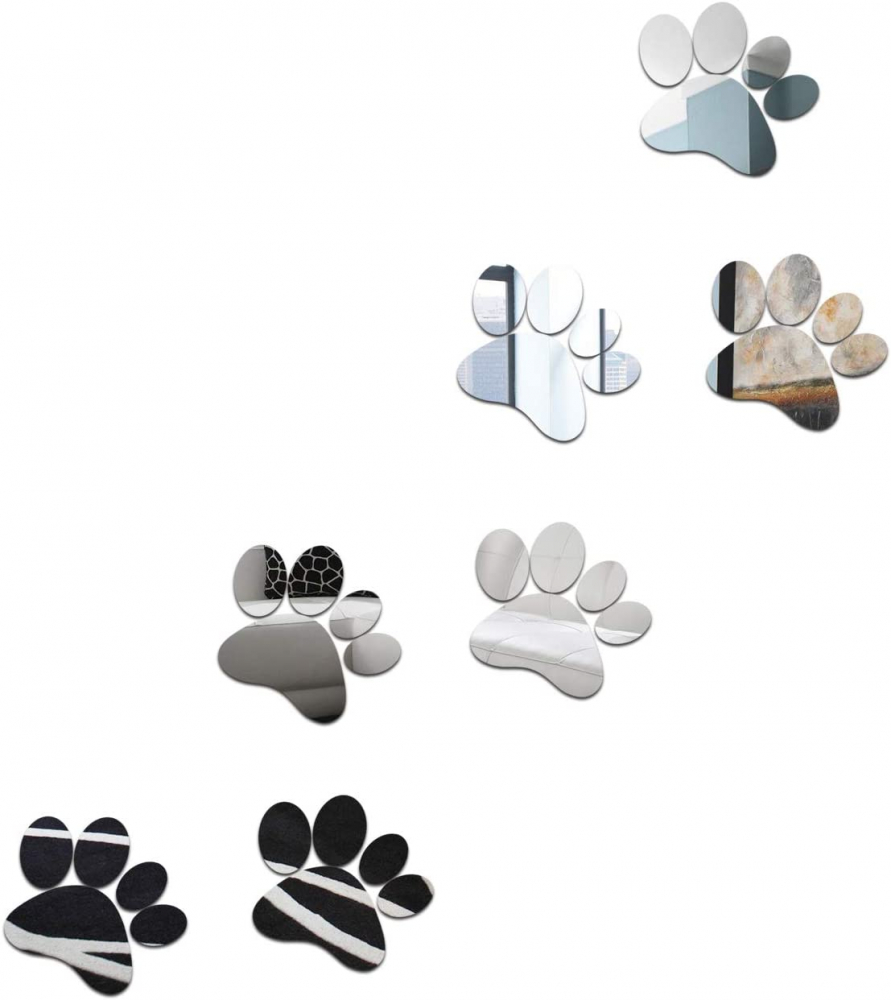 Set 7 Bucati, Oglinzi Acrilice Adezive, Labute de Animale, pentru Decor si Design Interior, Set 7 Bucati, 10 x 10 cm, CBD CORAL BEST DEALS Argintiu cromat 10 cm [1]