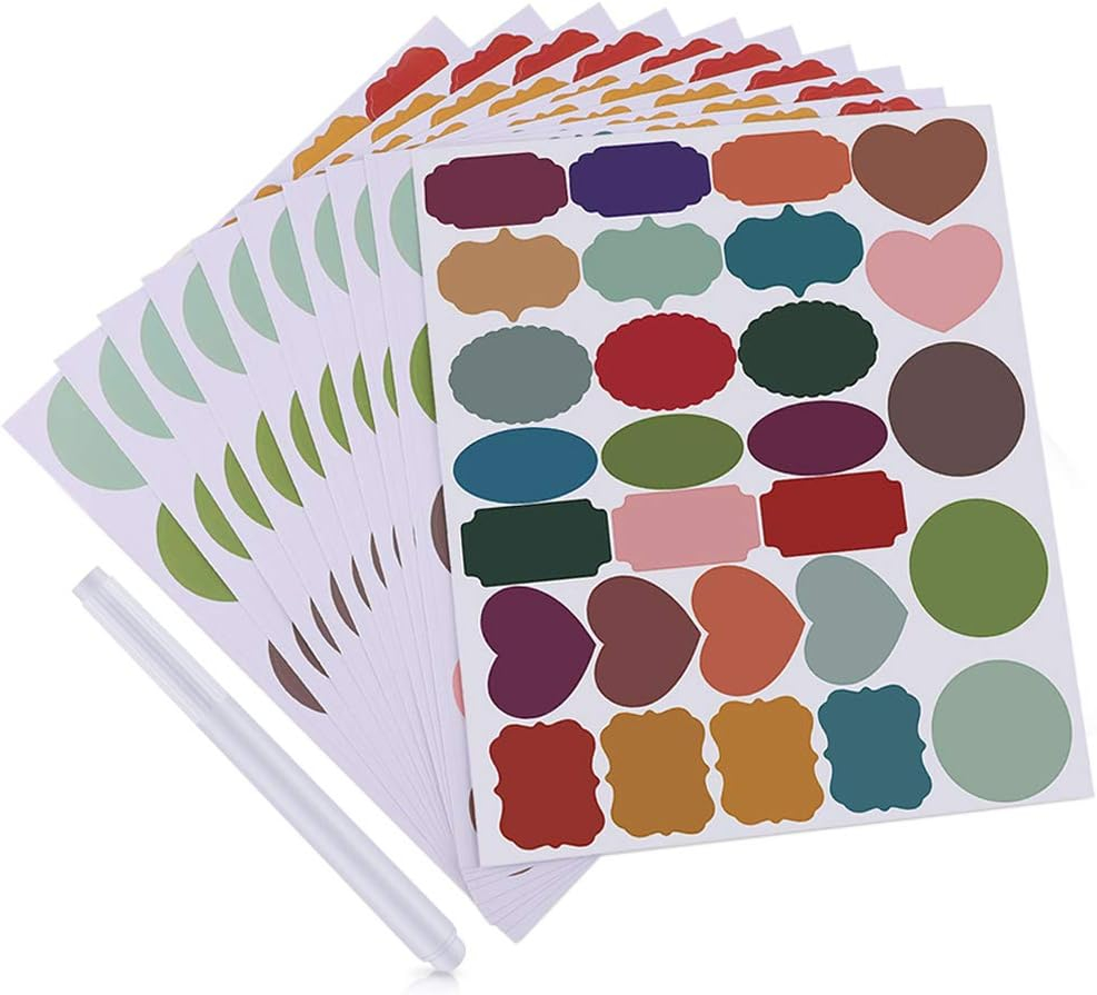 Set etichete autocolante cu marker alb, 84 bucăți [1]