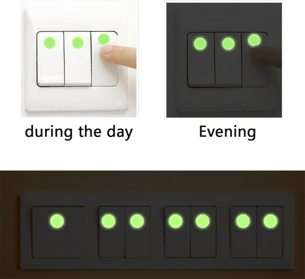 Set Buline si Luna Fosforescenta,210 Piese, 4 Dimensiuni cu Iluminare Indelungata, Autoadeziv, Premium, CBD CORAL BEST DEALS Fosforescent 2 cm [2]