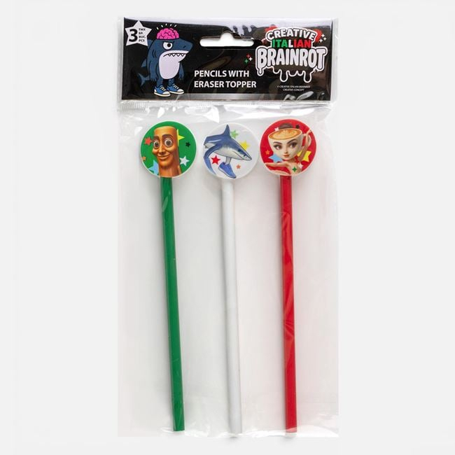 Set Creioane Fancy cu Radiere Brainrot – 3buc [3]
